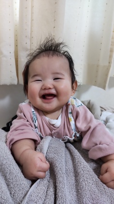 にっこり笑ってくれました