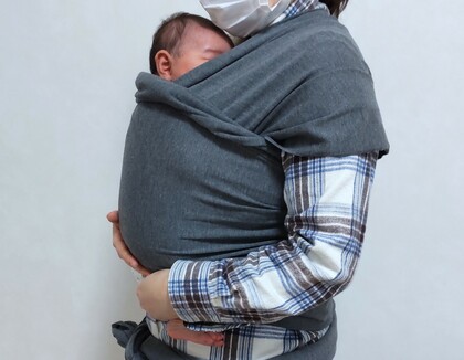 抱っこ紐の相談。ストレッチラップ